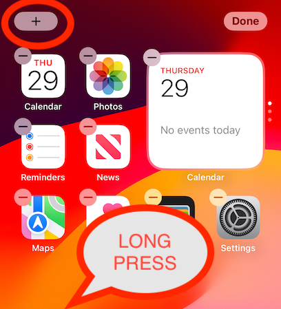 tap add widget
