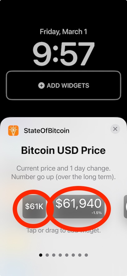 tap the widget you want